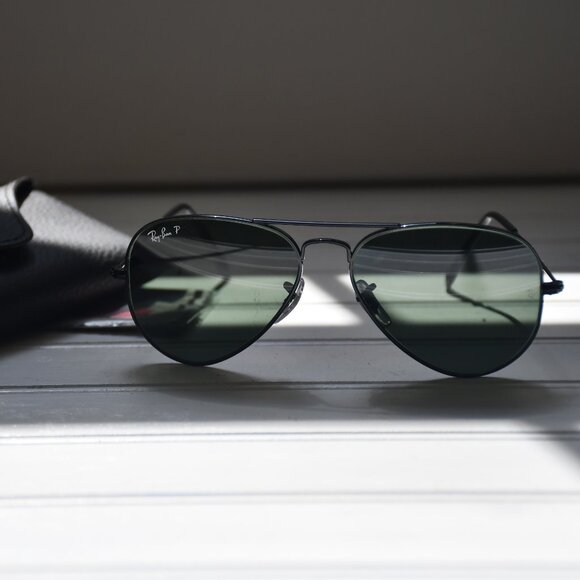 Ray-Ban RB3025 Large Metal Aviator Polarized Sun Glasses with case (new) main image 5